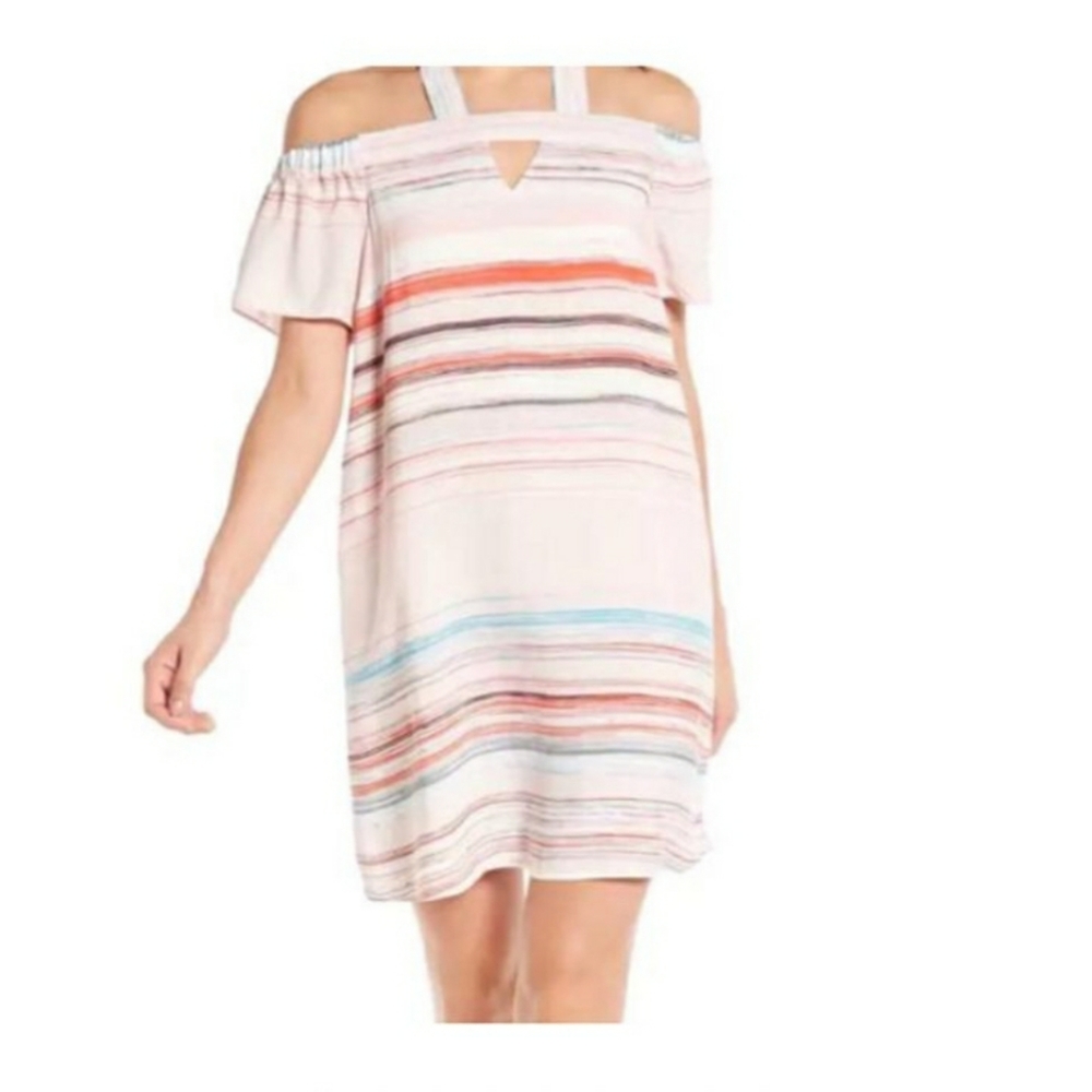 🍭1 STATE  OFF SHOULDER HALTER STRIPED DRESS 🍭